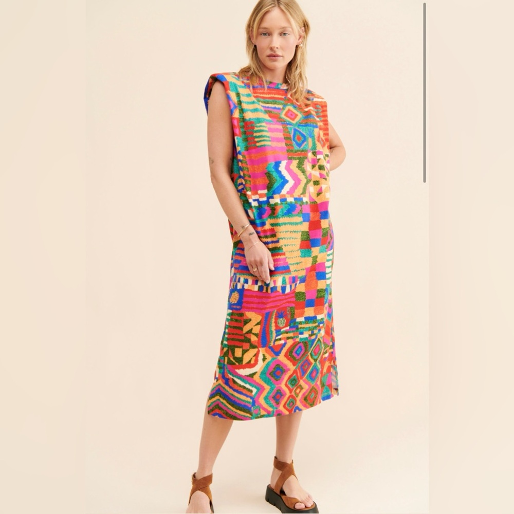 NWT Farm Rio Summer Patches T-Shirt Dress
